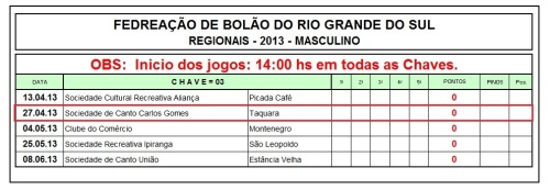 Calendário Regional Bola 23(Desistencia Carlos Gomes)